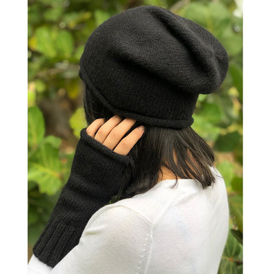 Essential Knit Alpaca Beanie - Black Only Carscho