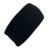 Black Ribbed Alpaca Ear Warmer