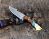 Damascus Hunting Knife Rosewood & Bone Handle